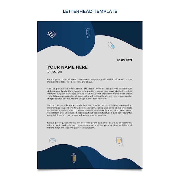 Flat design medical letterhead