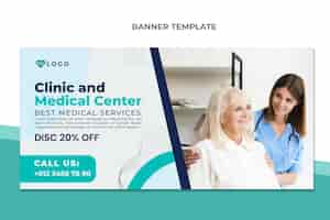 Free vector flat design medical sale banner