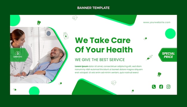 Free Vector flat design medical sale banner