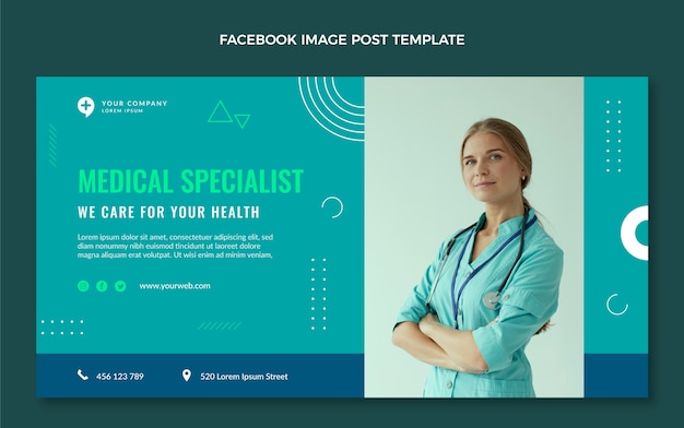 Free Vector flat design medical specialist facebook post