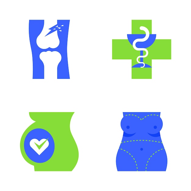 Free vector flat design medical symbols