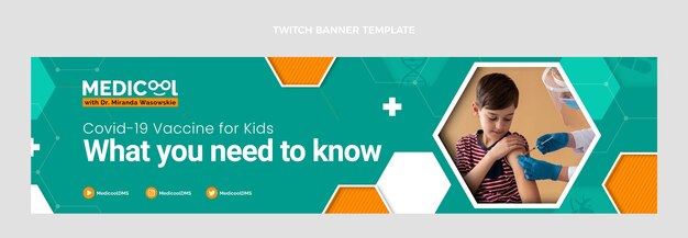 Flat design medical  twitch banner