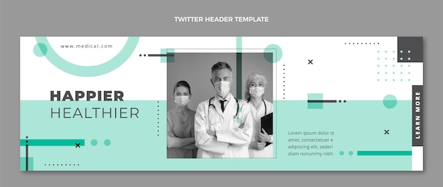 Flat design medical twitter header