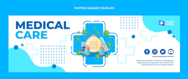 Flat design medical twitter header