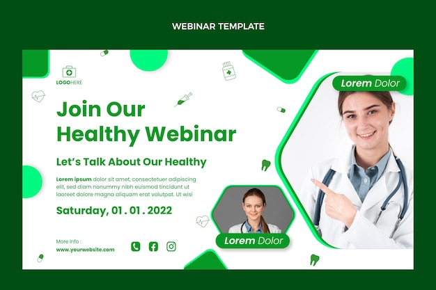 Flat design medical webinar template