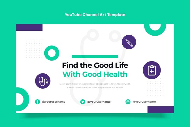 Flat design of medical youtube channel art