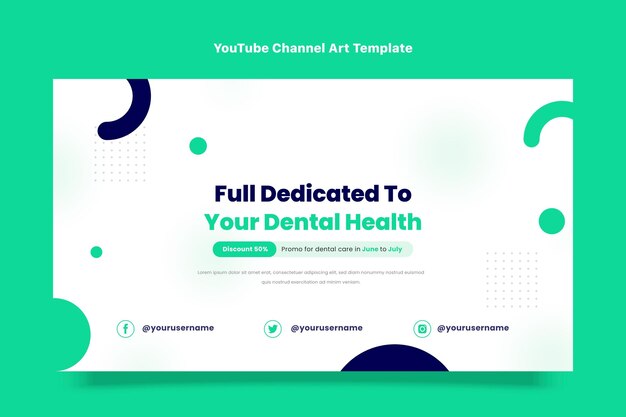 Flat design of medical youtube channel art