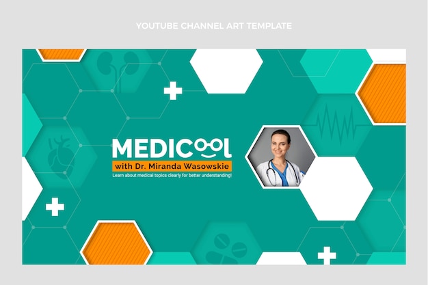 Flat design medical youtube channel art