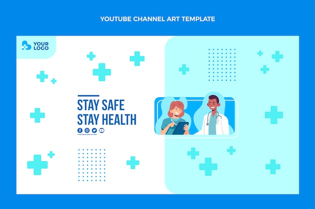 Flat design medical youtube channel art