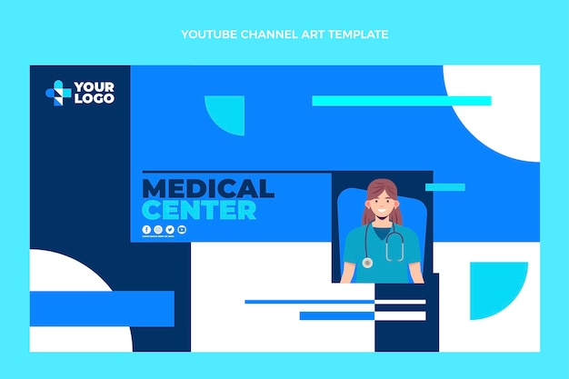 Flat design medical youtube channel