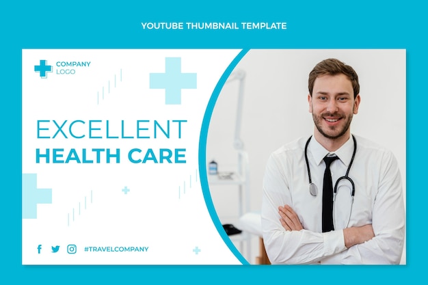 Flat design medical youtube thumbnail