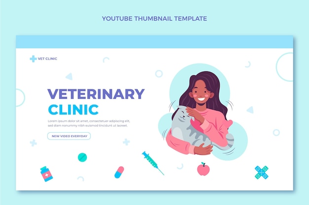 Free Vector flat design medical youtube thumbnail