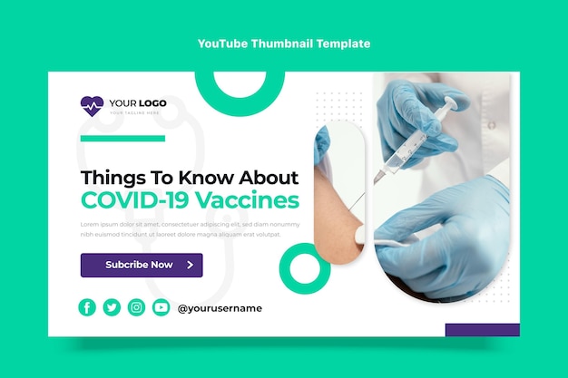 Flat design of medical youtube thumbnail