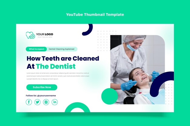 Flat design of medical youtube thumbnail