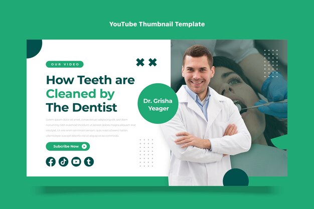 Flat design medical youtube thumbnail