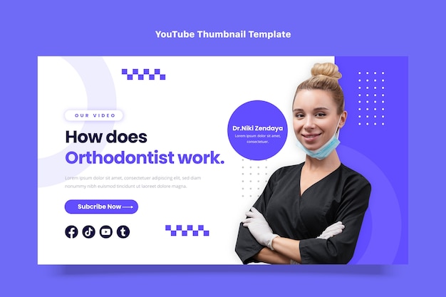 Flat design medical youtube thumbnail