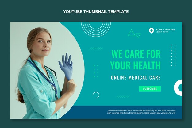 Flat design medical youtube thumbnail