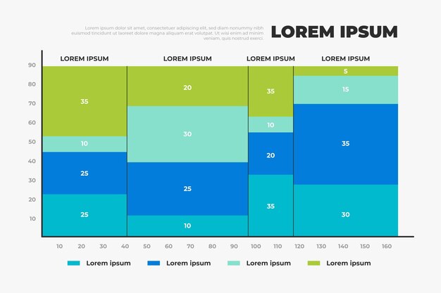 Flat design mekko chart template