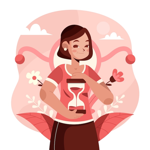 Flat design menopause illustration