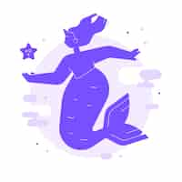 Free vector flat design mermaid silhouette illustration