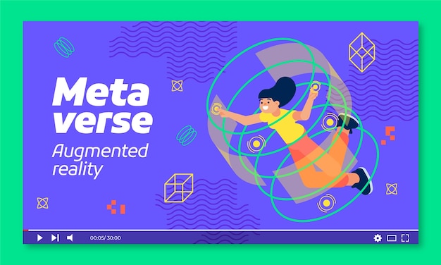 Flat design metaverse concept youtube thumbnail