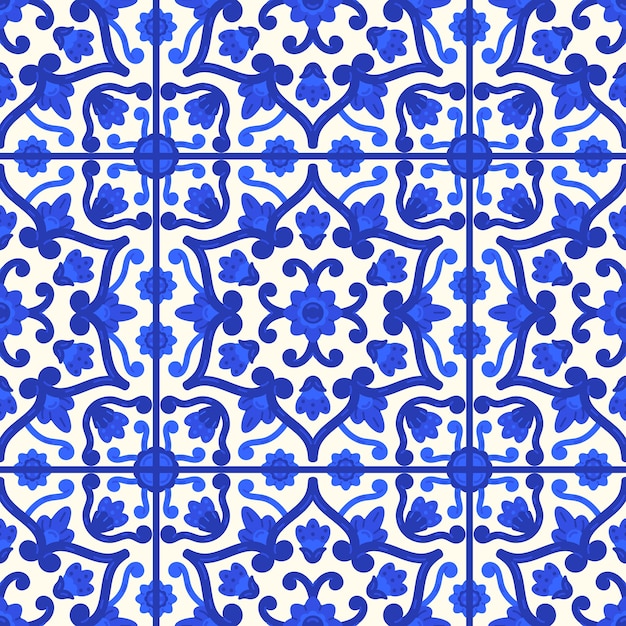 Free Vector flat design mexican talavera pattern