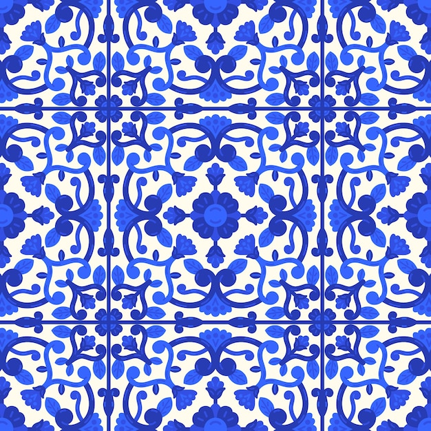 Free Vector flat design mexican talavera pattern