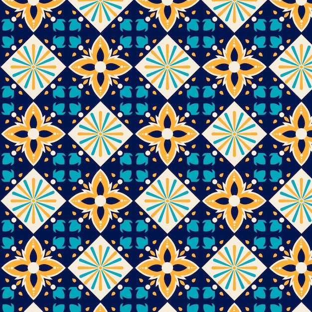 Free Vector flat design mexican talavera pattern