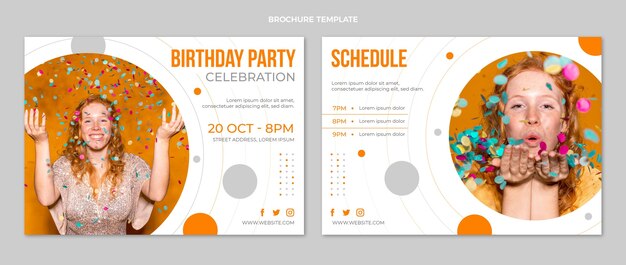 Flat design minimal birthday brochure