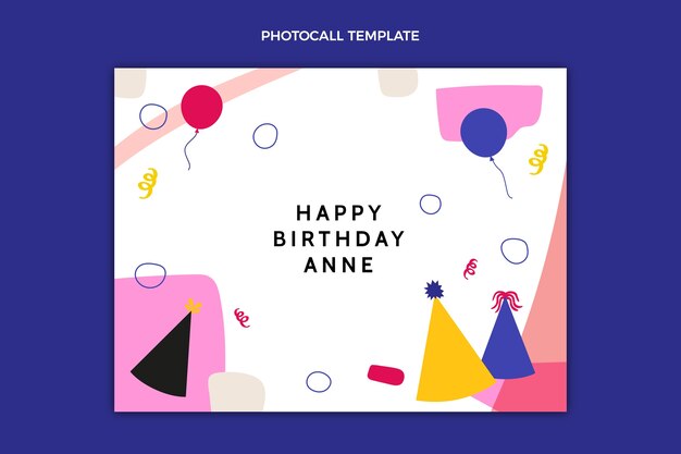 Flat design minimal birthday photocall