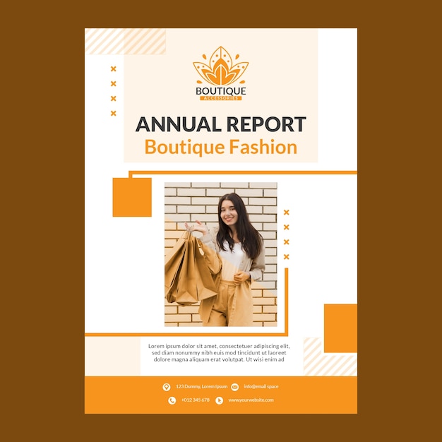 Flat design minimal boutique annual report