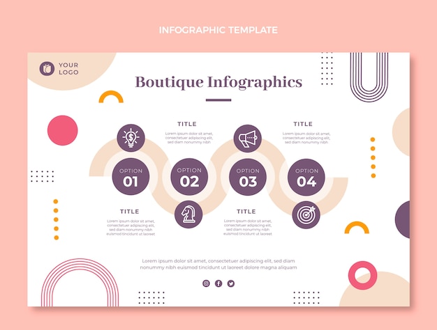 Flat design minimal boutique design template