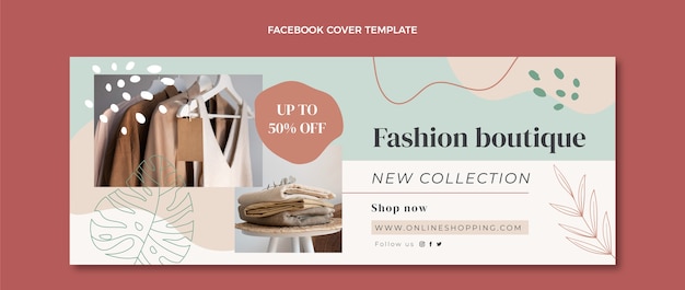 Flat design minimal boutique facebook cover