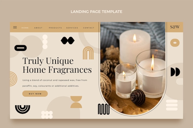 Flat design minimal boutique landing page template