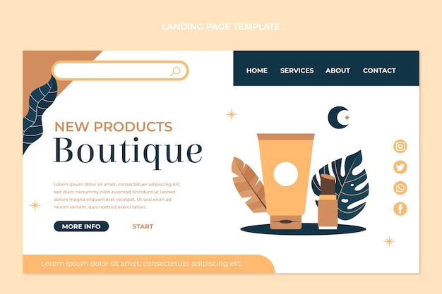 Flat design minimal boutique landing page