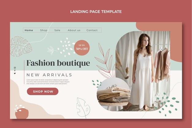 Flat design minimal boutique landing page