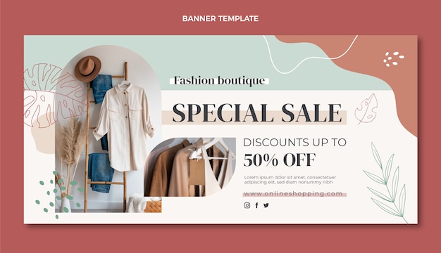 Flat design minimal boutique sale background