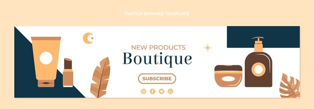 Flat design minimal boutique twitch banner