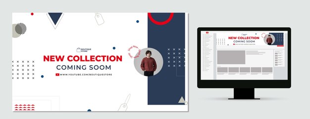 Flat design minimal boutique youtube channel art