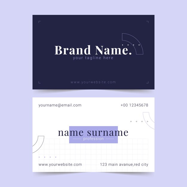 Flat design minimal business card