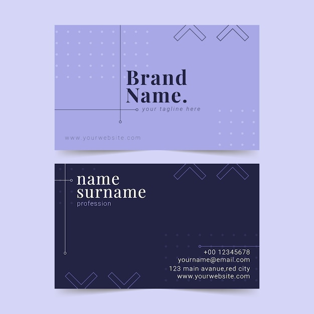 Free vector flat design minimal business card