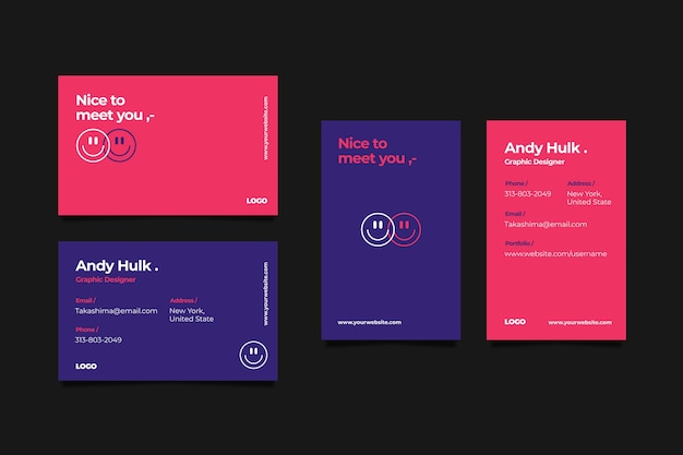 Flat design minimal business card