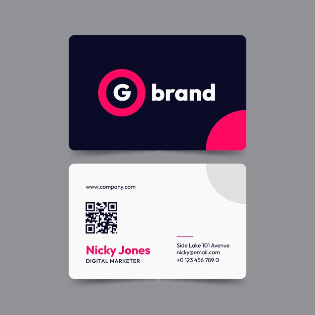 Flat design minimal business card