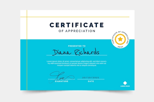 Flat design of minimal certificate template