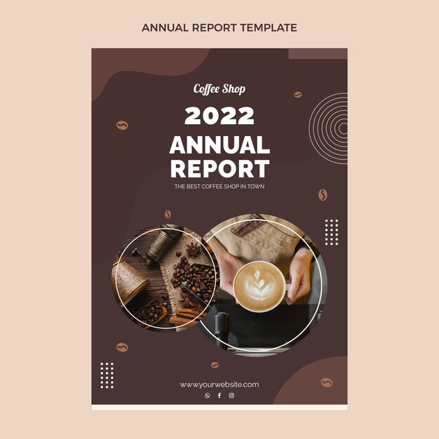 Flat design minimal coffee shop annual report