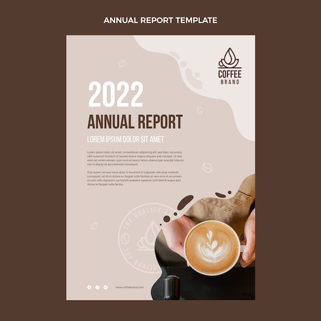 Flat design minimal coffee shop annual report