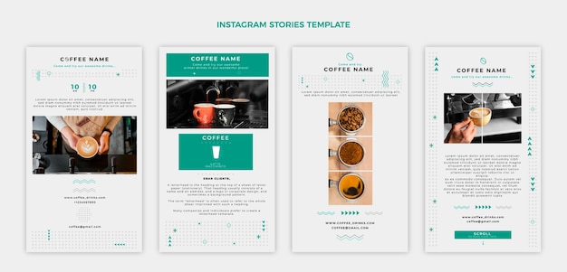 Flat design minimal coffee shop instagram stories