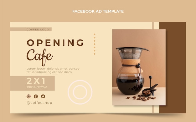 Free Vector flat design minimal coffee shop opening