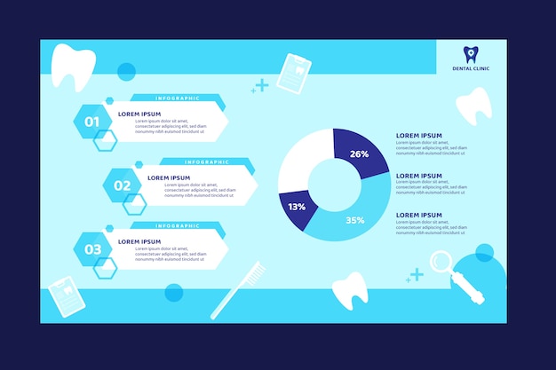 Flat design minimal dental clinic graphics