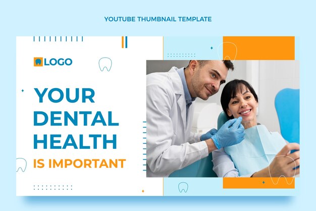 Flat design minimal dental clinic template